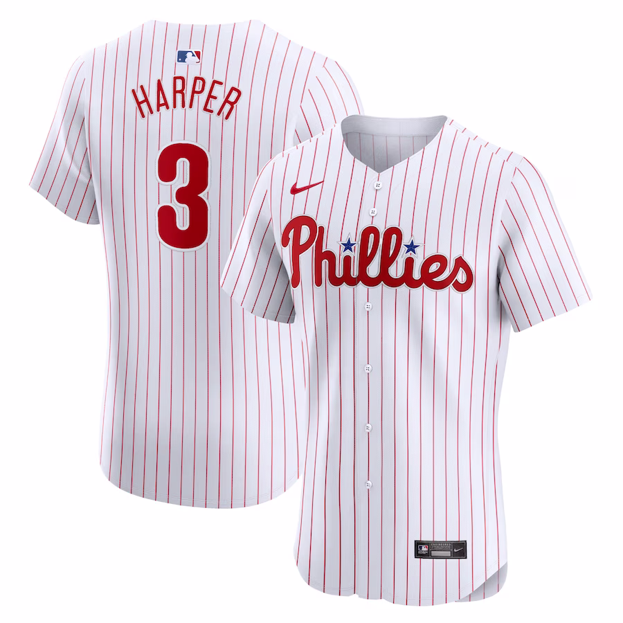Men's Philadelphia Phillies Bryce Harper Nike White Home Elite Jersey - ujerseystore