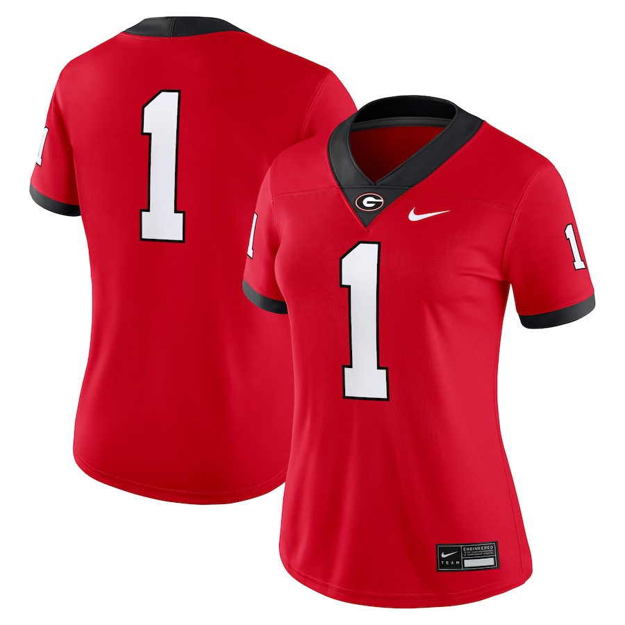 Women's Nike #1 Red Georgia Bulldogs Game Jersey - ujerseystore