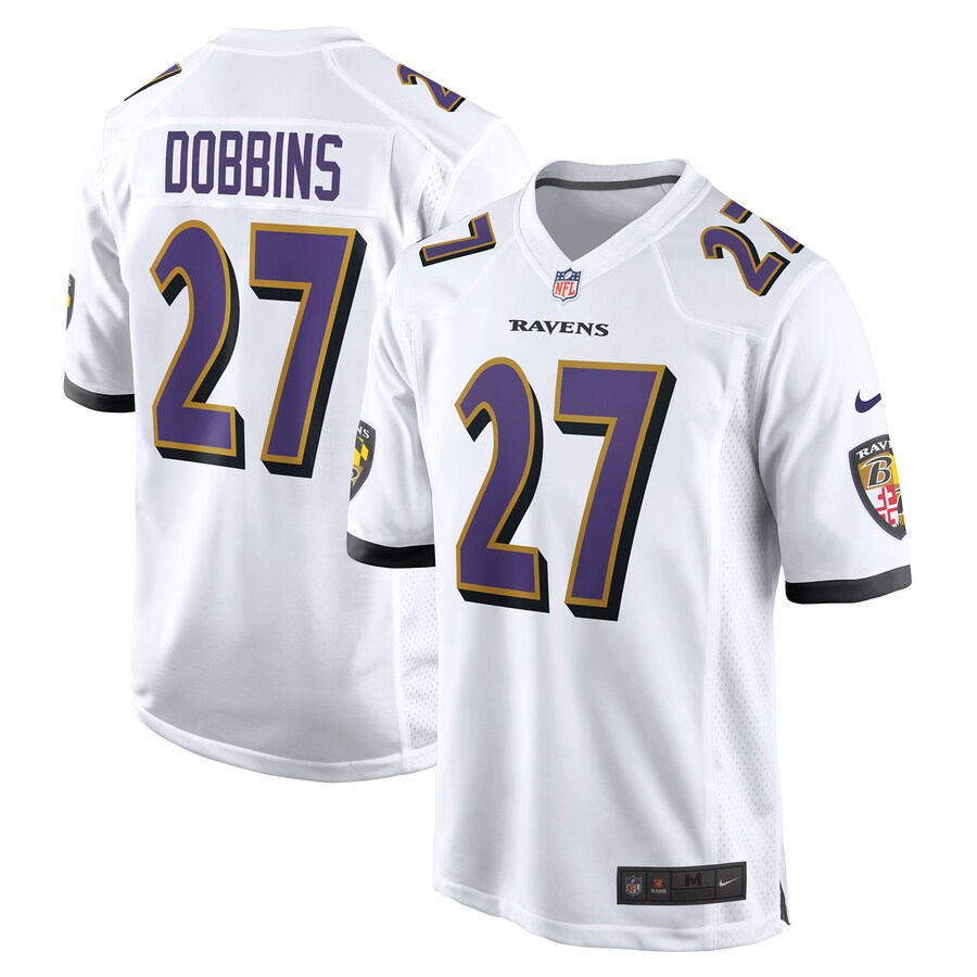 Men's Baltimore Ravens J.K. Dobbins Nike White Away Game Player Jersey - ujerseystore