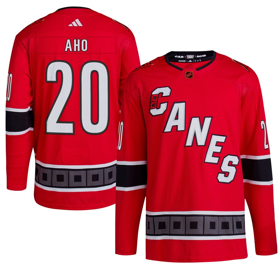 Men's Carolina Hurricanes Sebastian Aho adidas Red Reverse Retro 2.0 Authentic Player Jersey - ujerseystore