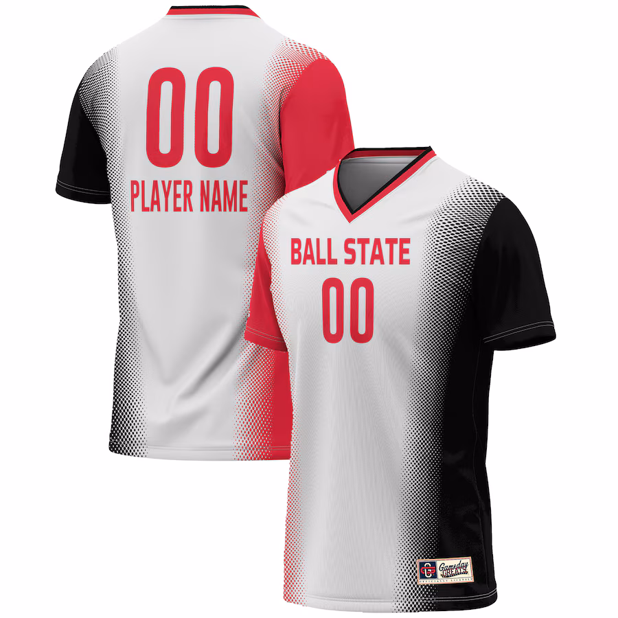Ball State Cardinals GameDay Greats Unisex NIL Pick-A-Player Lightweight Women's Soccer Jersey - White - ujerseystore