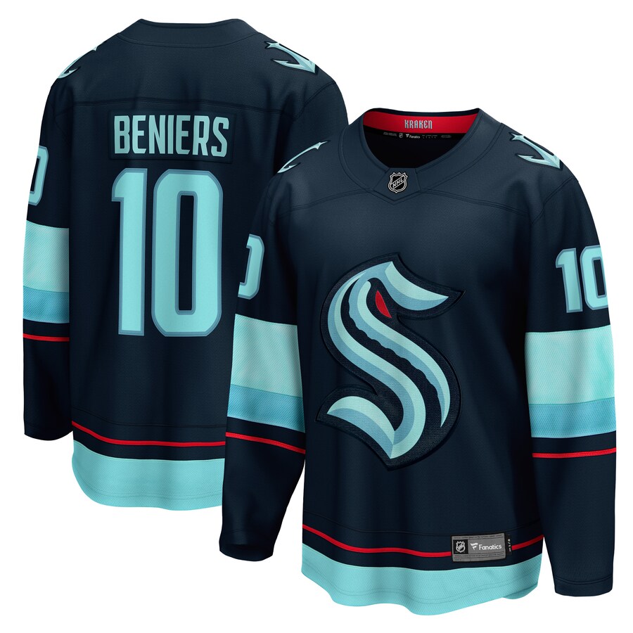 Men's Seattle Kraken Matty Beniers Fanatics Branded Deep Sea Blue Premier Breakaway Player Jersey - ujerseystore