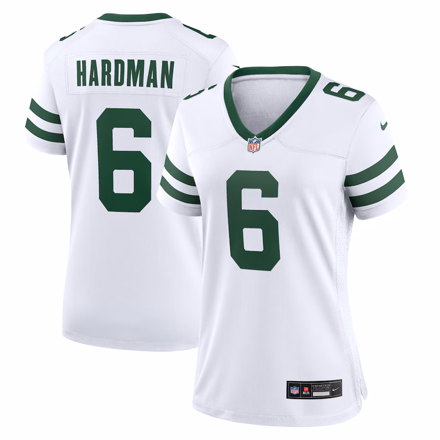 Women's New York Jets Mecole Hardman Nike White Legacy Player Game Jersey - ujerseystore