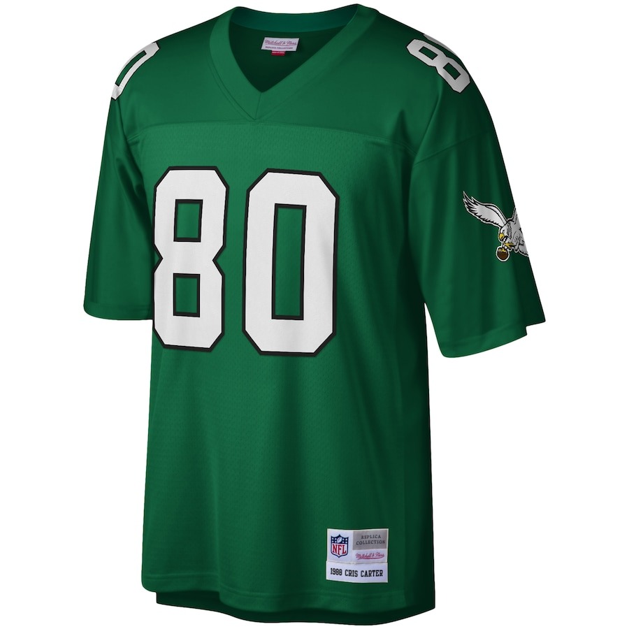 Men's Philadelphia Eagles Cris Carter Mitchell & Ness Kelly Green Legacy Replica Jersey - ujerseystore