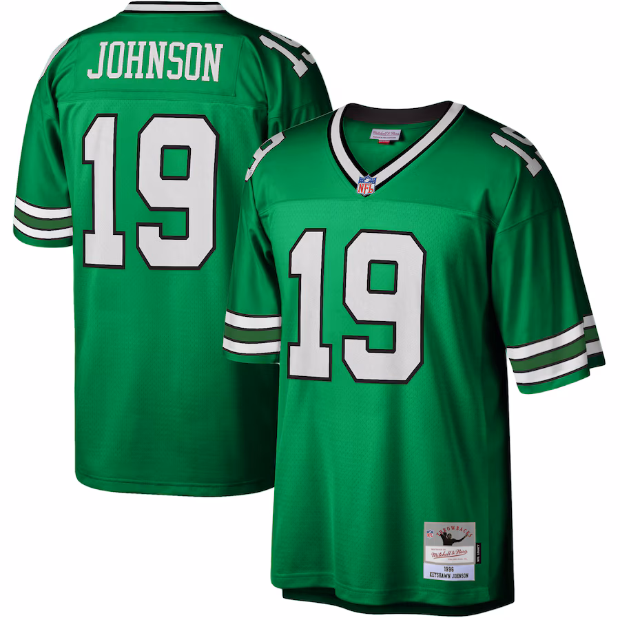 Men's New York Jets Keyshawn Johnson Mitchell & Ness Kelly Green Legacy Replica Jersey - ujerseystore