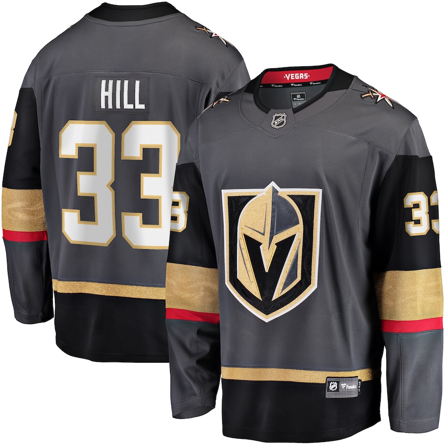 Men's Vegas Golden Knights Adin Hill Fanatics Gray Alternate Breakaway Jersey - ujerseystore