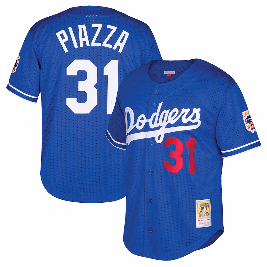Youth Los Angeles Dodgers Mike Piazza Mitchell & Ness Royal Cooperstown Collection Mesh Batting Practice Jersey - ujerseystore