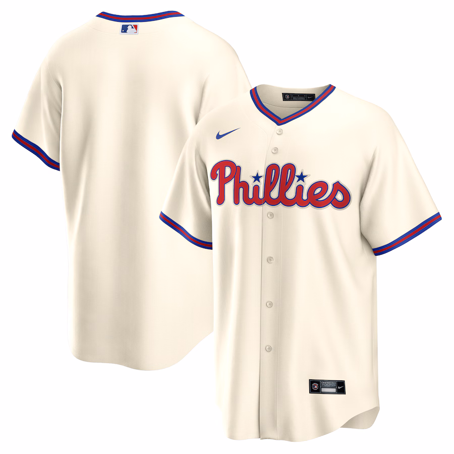 Men's Philadelphia Phillies Nike Cream Alternate Replica Team Jersey - ujerseystore