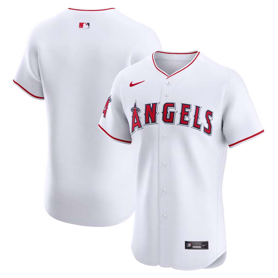 Men's Los Angeles Angels Nike White Home Elite Jersey - ujerseystore