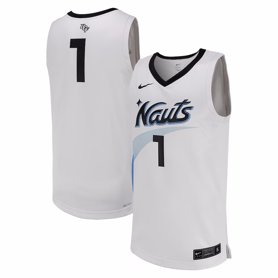 Men's Nike #1 White UCF Knights Replica Basketball Jersey - ujerseystore