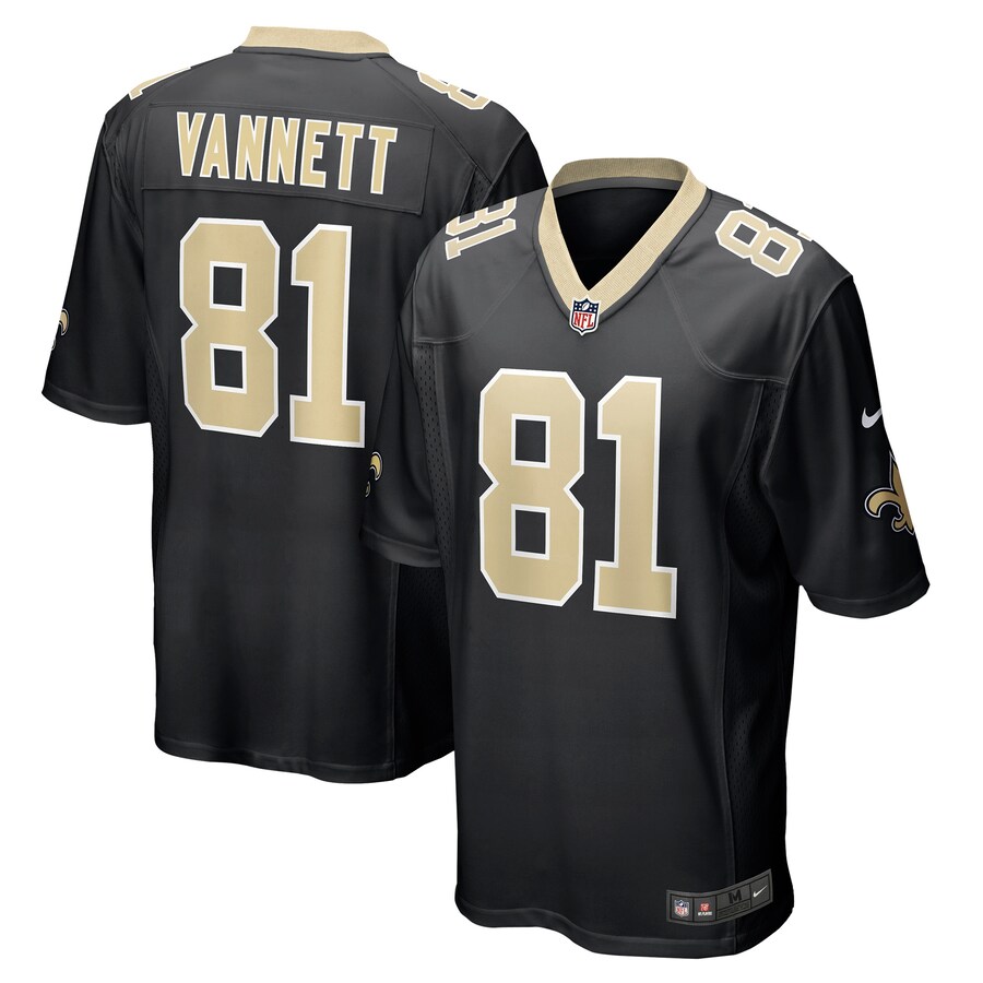 Men's New Orleans Saints Nick Vannett Nike Black Game Jersey - ujerseystore