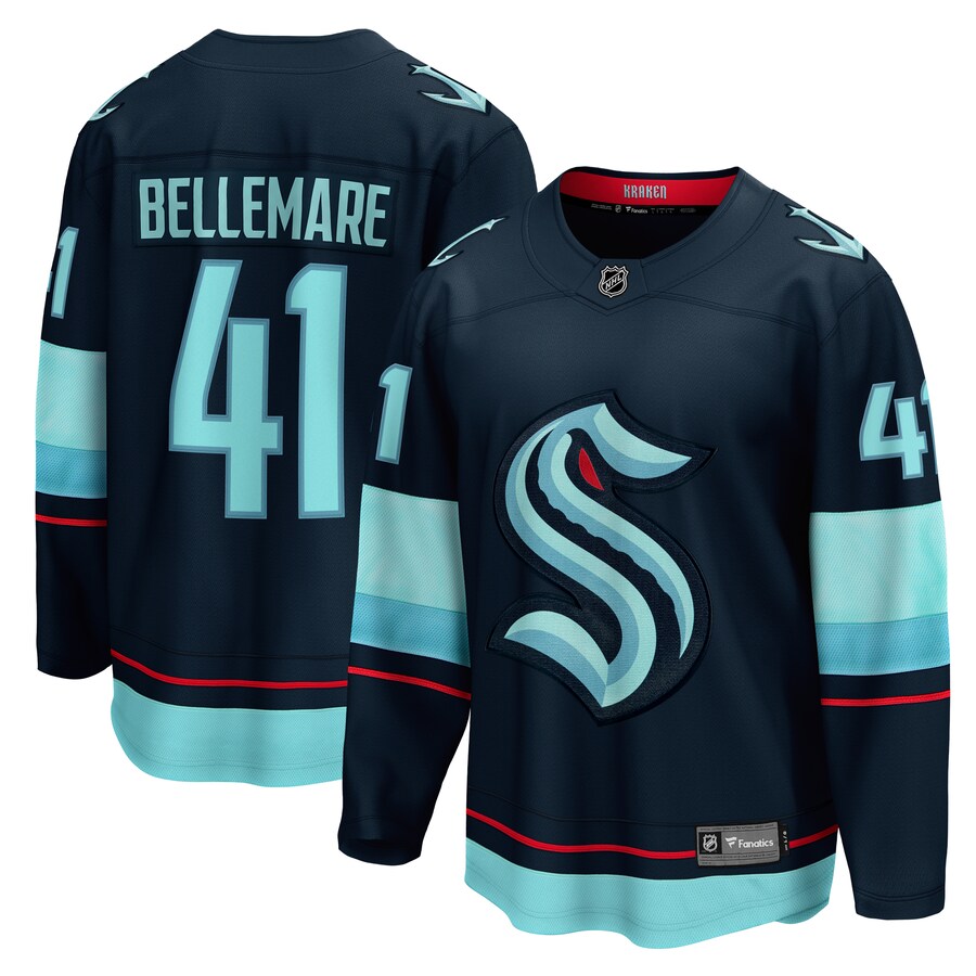Men's Seattle Kraken Pierre-Edouard Bellemare Fanatics Branded Deep Sea Blue Home Breakaway Player Jersey - ujerseystore
