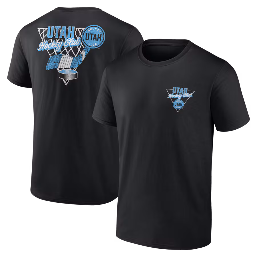 Men's Utah Hockey Club Black Net Slap T-Shirt - ujerseystore
