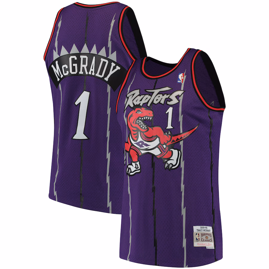 Men's Toronto Raptors Tracy McGrady Mitchell & Ness Purple Hardwood Classics Swingman Jersey - ujerseystore