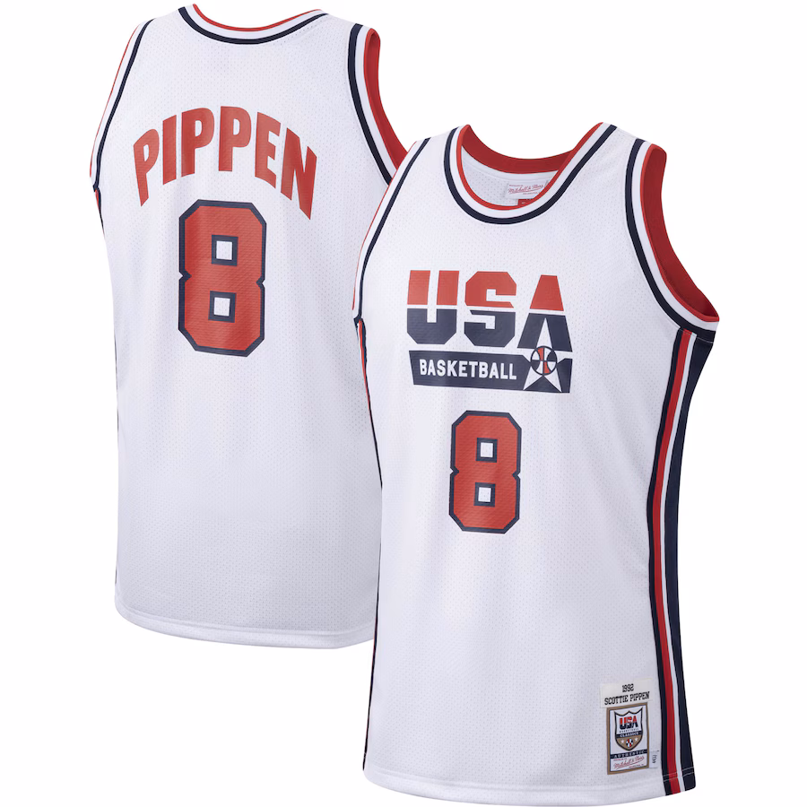 Men's USA Basketball Scottie Pippen Mitchell & Ness White 1992 Authentic Jersey - ujerseystore
