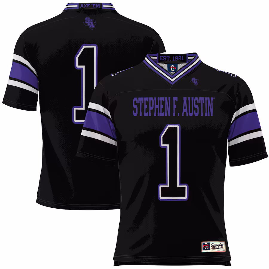 Youth GameDay Greats #1 Black Stephen F Austin Lumberjacks Football Jersey - ujerseystore