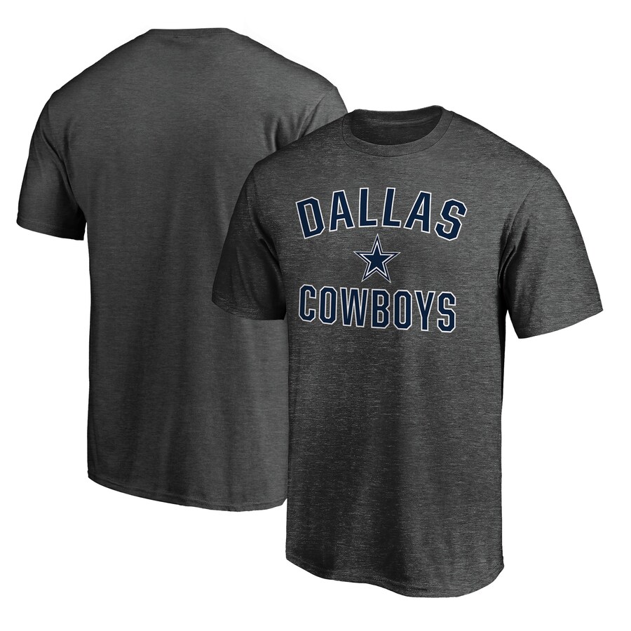 Men's Dallas Cowboys Fanatics Heather Charcoal Victory Arch T-Shirt - ujerseystore