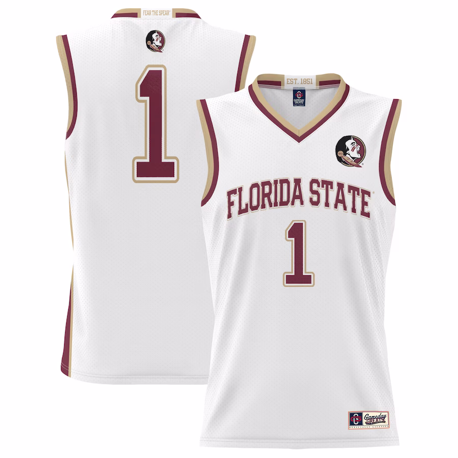 #1  Florida State Seminoles GameDay Greats  Lightweight Basketball Jersey - White - ujerseystore