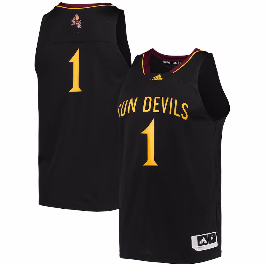 #1 Arizona State Sun Devils adidas Reverse Retro Jersey - Black - ujerseystore