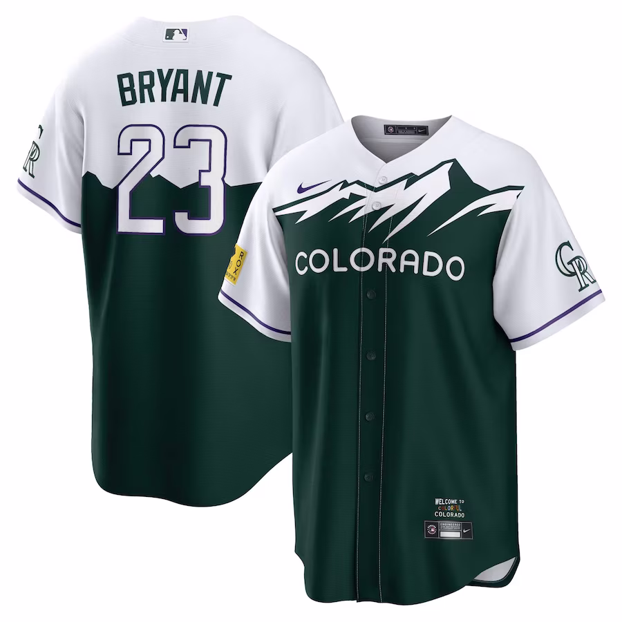Men's Colorado Rockies Kris Bryant Nike Green City Connect Replica Player Jersey - ujerseystore