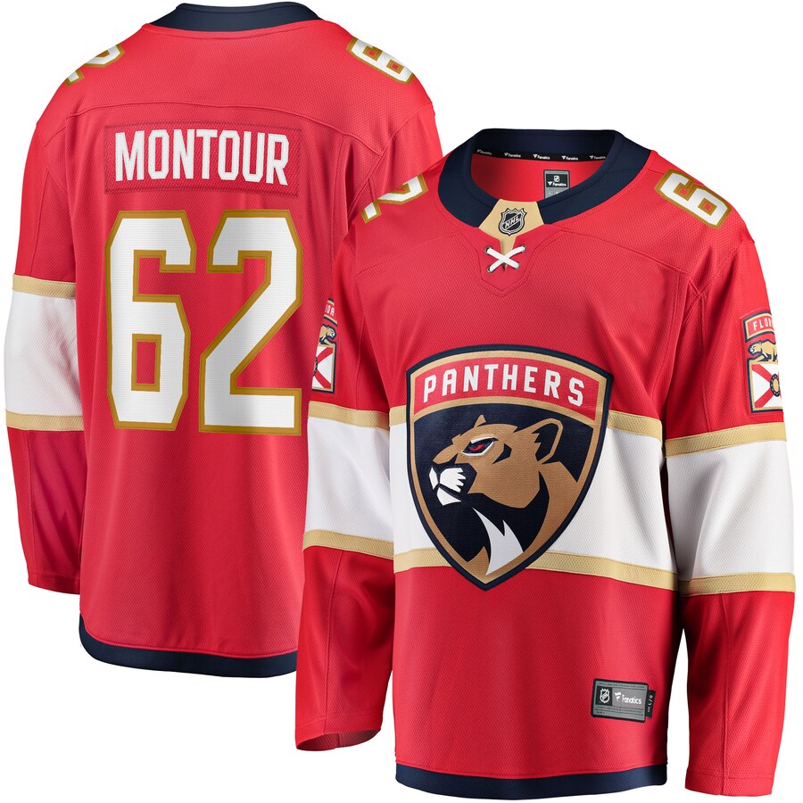 Men's Florida Panthers Brandon Montour Fanatics Branded Red Home Breakaway Player Jersey - ujerseystore