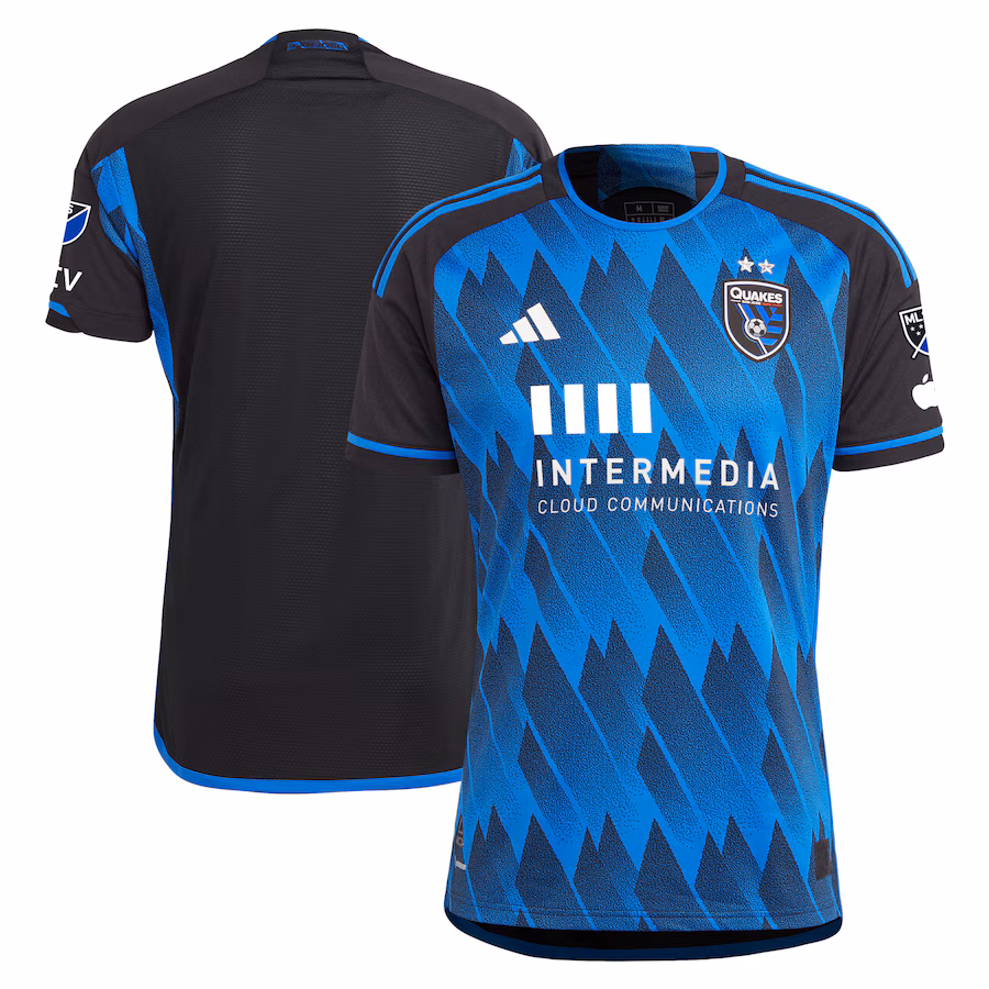 Men's San Jose Earthquakes adidas Blue 2023 Active Fault Jersey Authentic Jersey - ujerseystore