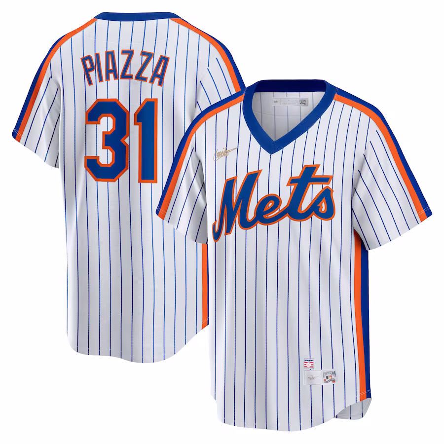 Men's New York Mets Mike Piazza Nike White Home Cooperstown Collection Player Jersey - ujerseystore