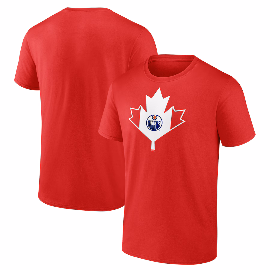 Men's Edmonton Oilers Red Canada Day T-Shirt - ujerseystore