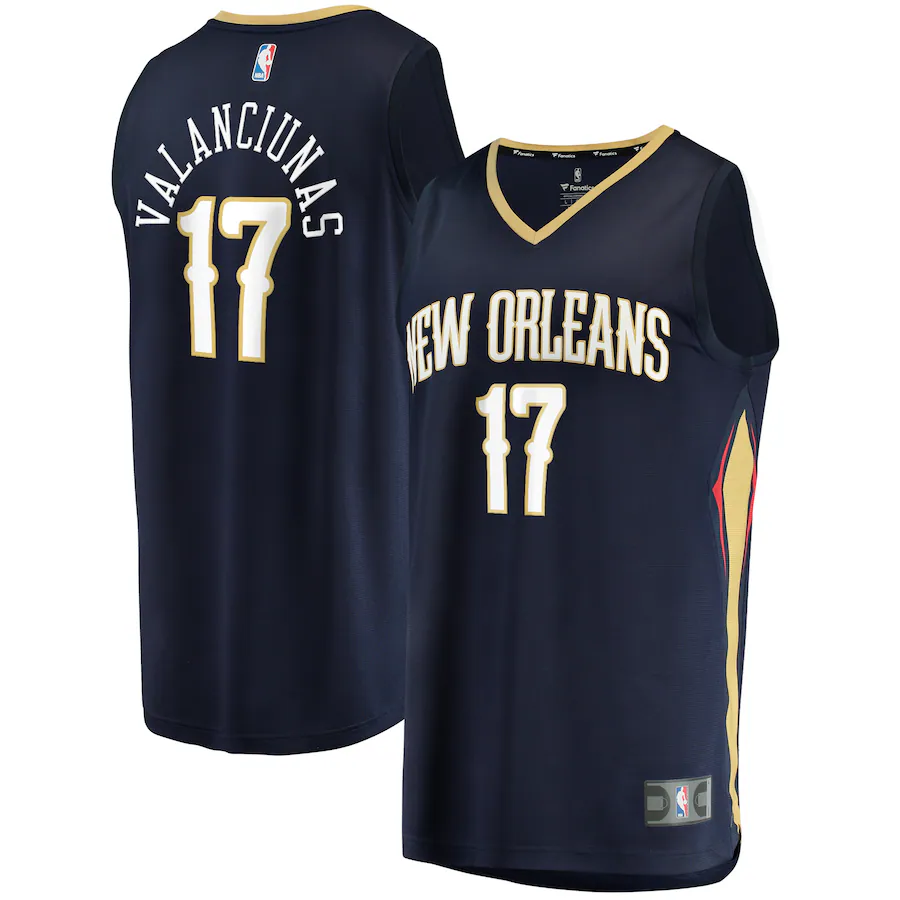 Men's New Orleans Pelicans Jonas Valanciunas Fanatics Navy Fast Break Replica Jersey - Icon Edition - ujerseystore