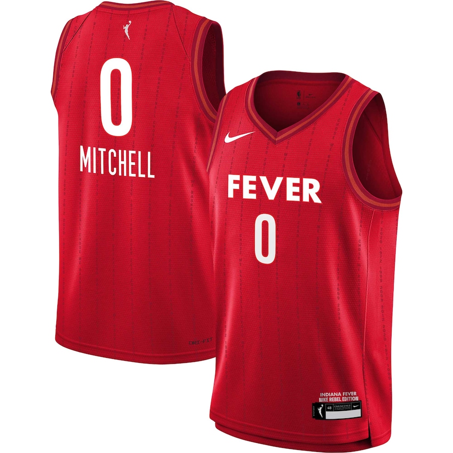 Youth Indiana Fever Kelsey Mitchell Nike Red 2023 Rebel Edition Victory Player Jersey - ujerseystore