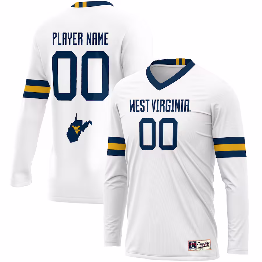 West Virginia Mountaineers GameDay Greats Youth NIL Pick-A-Player Lightweight Volleyball Jersey - White - ujerseystore