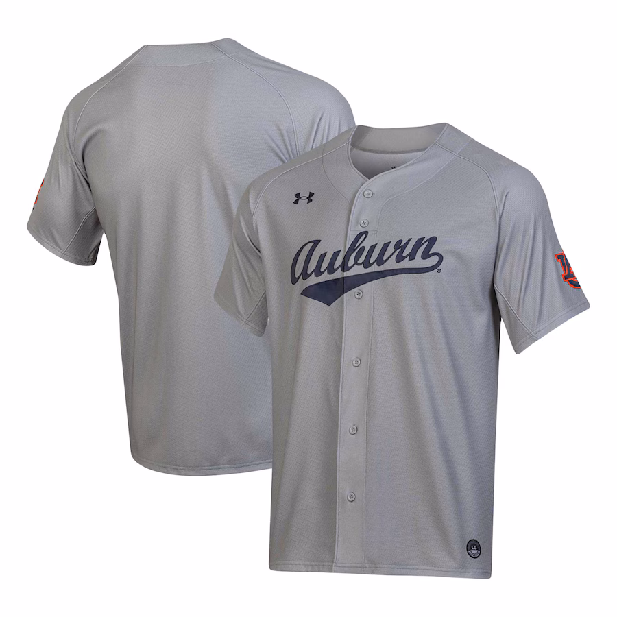 Men's Under Armour Gray Auburn Tigers Replica Baseball Jersey - ujerseystore