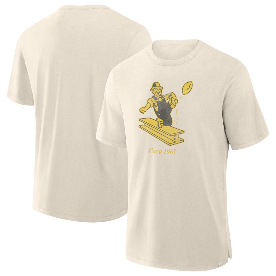 Men's Pittsburgh Steelers  Fanatics Cream Slub T-Shirt - ujerseystore
