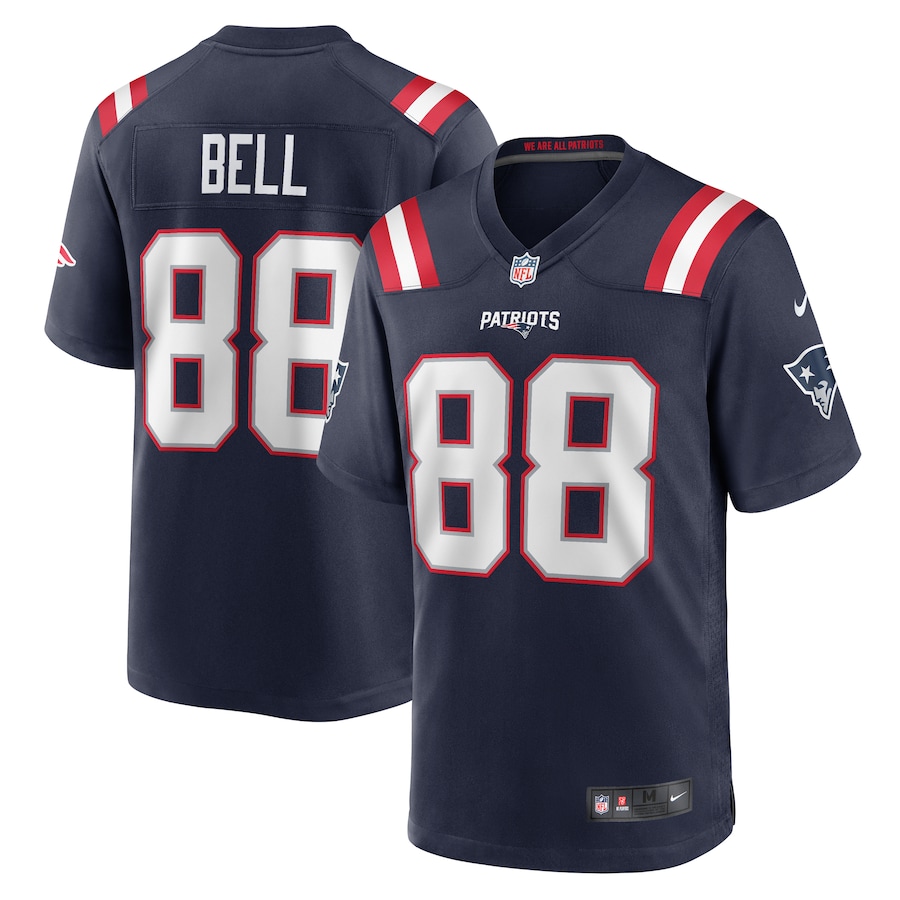 Men's New England Patriots Jaheim Bell Nike Navy Game Jersey - ujerseystore