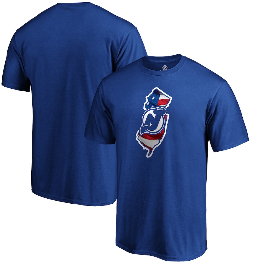 Men's New Jersey Devils Royal NHL Banner State T-Shirt - ujerseystore