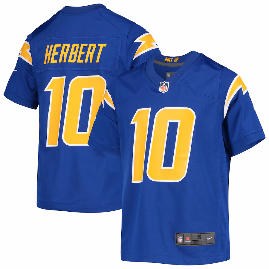Youth Los Angeles Chargers Justin Herbert Nike Royal Game Jersey - ujerseystore