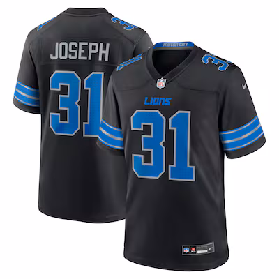 Men's Detroit Lions Kerby Joseph Nike Black Alternate 2 Game Jersey - ujerseystore