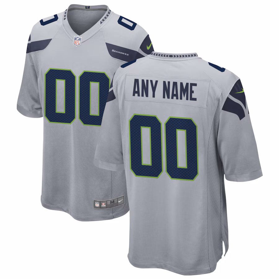 Men's Seattle Seahawks Nike Gray Alternate Custom Game Jersey - ujerseystore