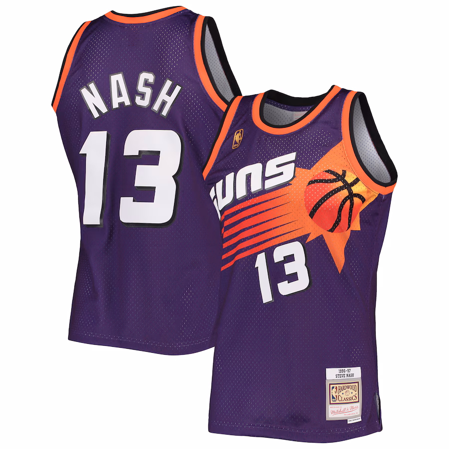 Men's Phoenix Suns Steve Nash Mitchell & Ness Purple 1996/97 Hardwood Classics Swingman Jersey - ujerseystore
