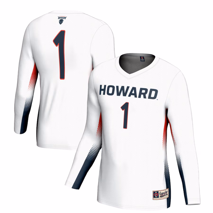 Unisex GameDay Greats #1 White Howard Bison Lightweight Volleyball Jersey - ujerseystore