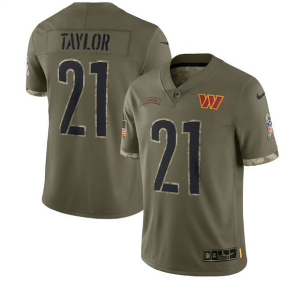Men's Washington Commanders #21 Sean Taylor 2022 Olive Salute To Service Limited Stitched Jersey - ujerseystore