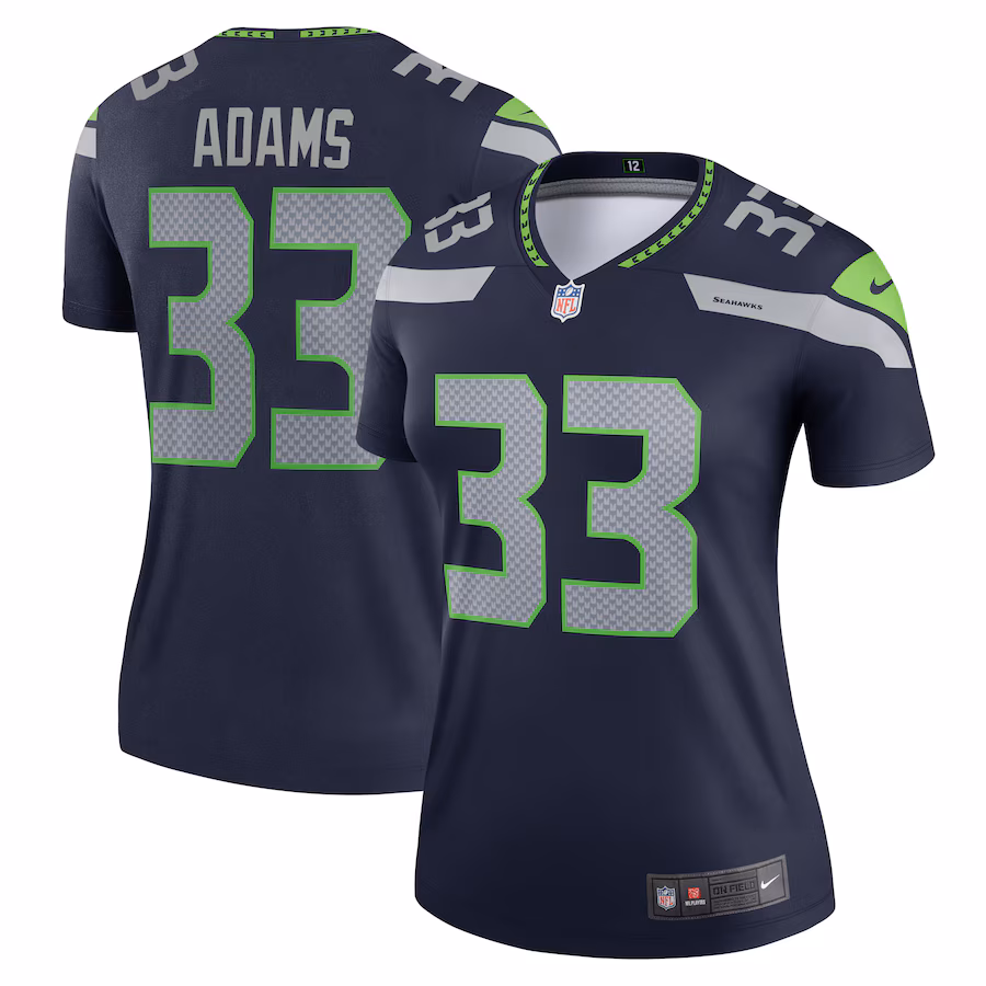 Women's Seattle Seahawks Jamal Adams Nike Navy Legend Player Performance Top - ujerseystore
