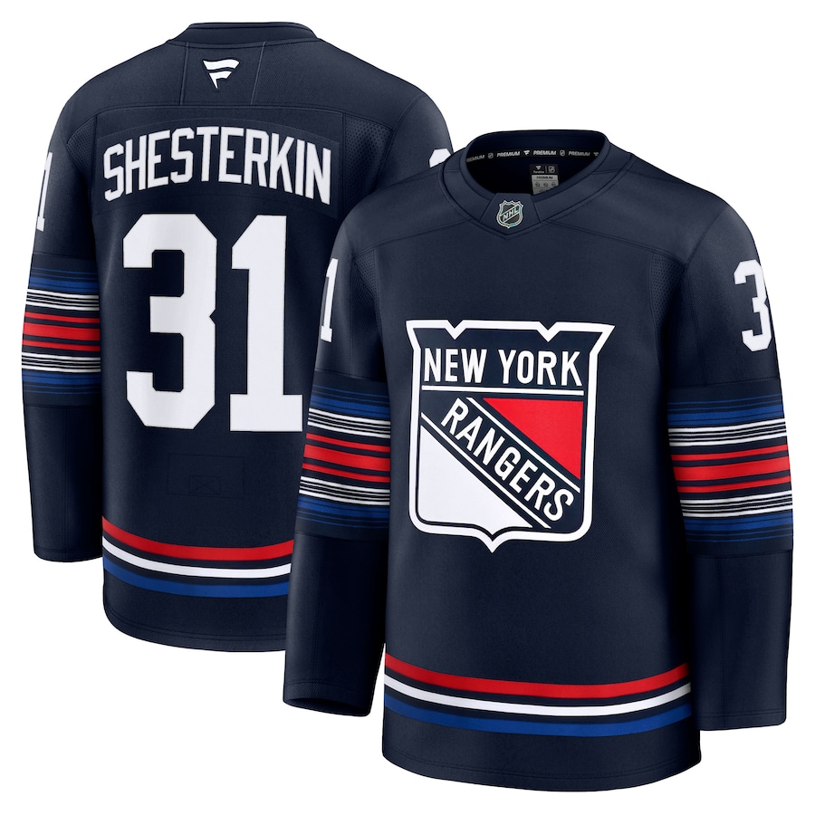 Men's New York Rangers Igor Shesterkin Fanatics Navy Alternate Premium Jersey - ujerseystore