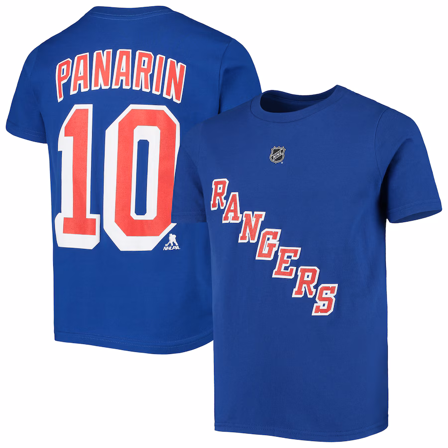 Youth New York Rangers Artemi Panarin Blue Player Name & Number T-Shirt - ujerseystore