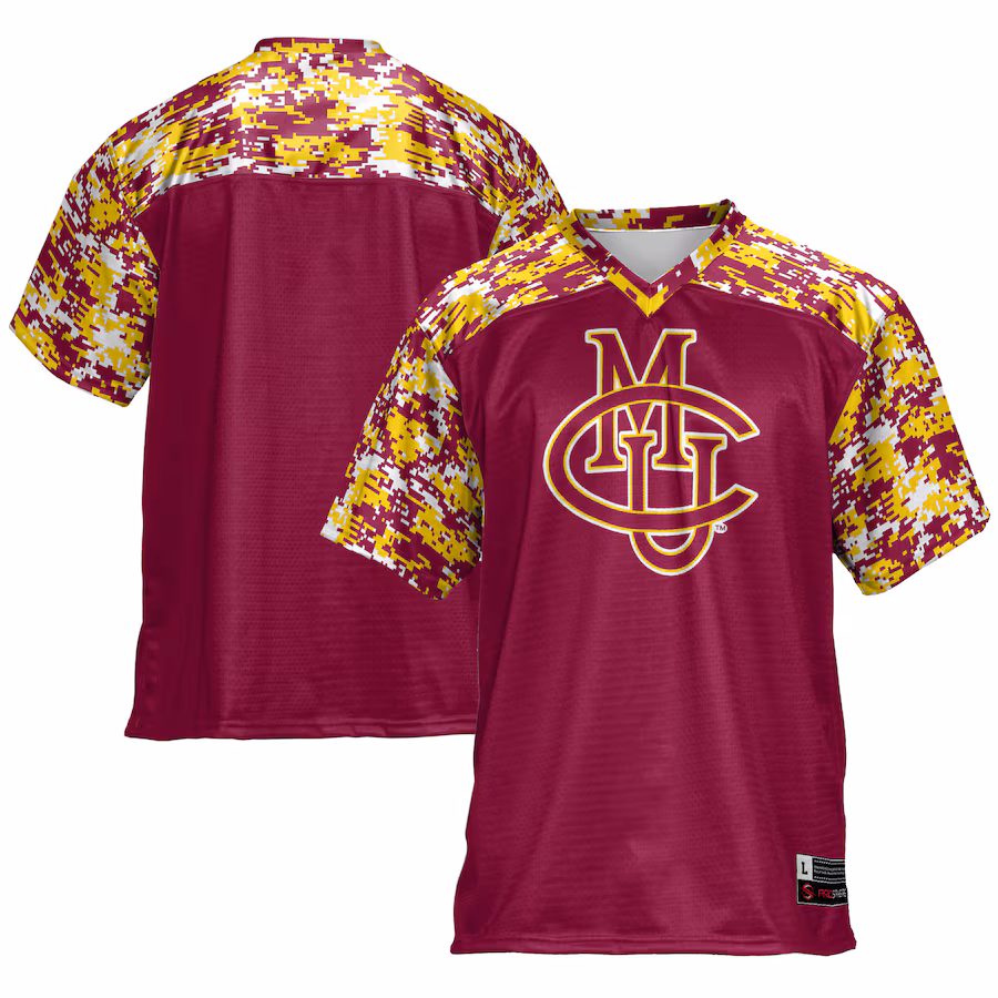 Men's GameDay Greats Maroon CMU Mavericks Football Jersey - ujerseystore