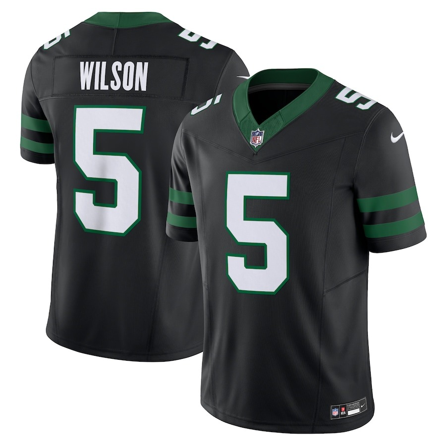 Men's New York Jets Garrett Wilson Nike Legacy Black Alternate Vapor F.U.S.E. Limited Jersey - ujerseystore