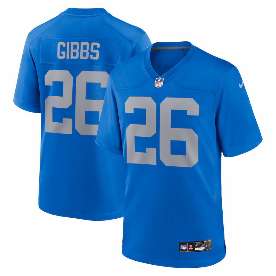 Men's Detroit Lions Jahmyr Gibbs Nike  Blue Alternate Game Jersey - ujerseystore
