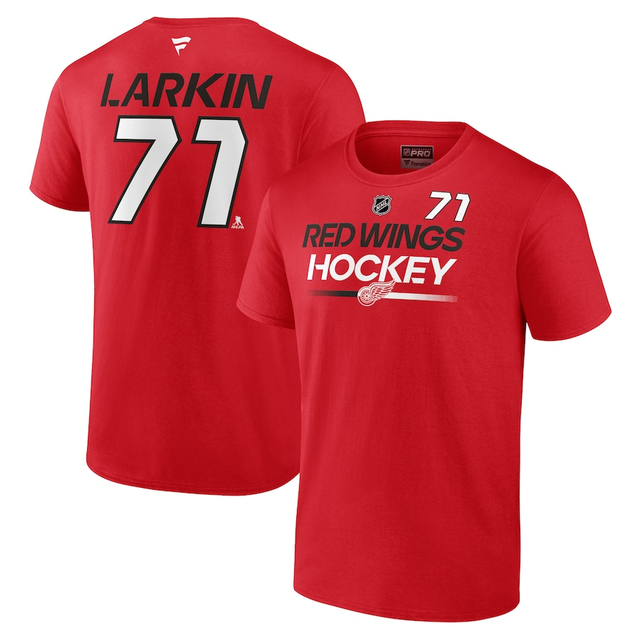 Men's Detroit Red Wings Dylan Larkin Fanatics Red Authentic Pro Prime Name & Number T-Shirt - ujerseystore