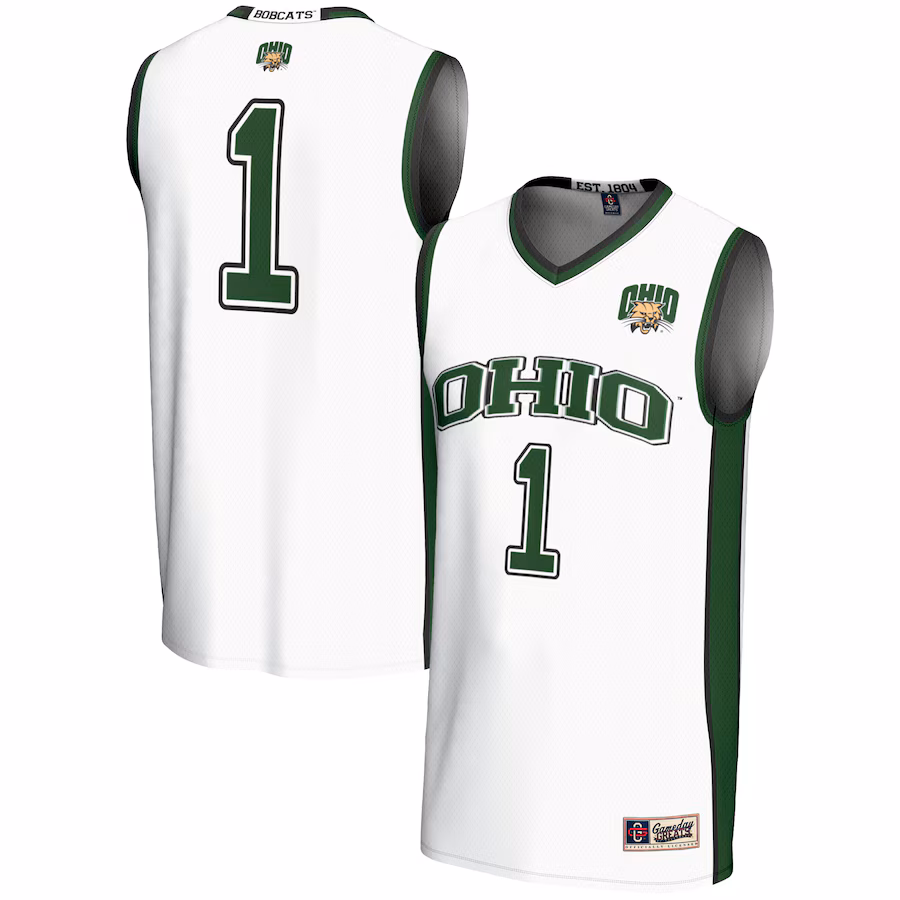 #1 Ohio Bobcats GameDay Greats Youth Lightweight Basketball Jersey - White - ujerseystore