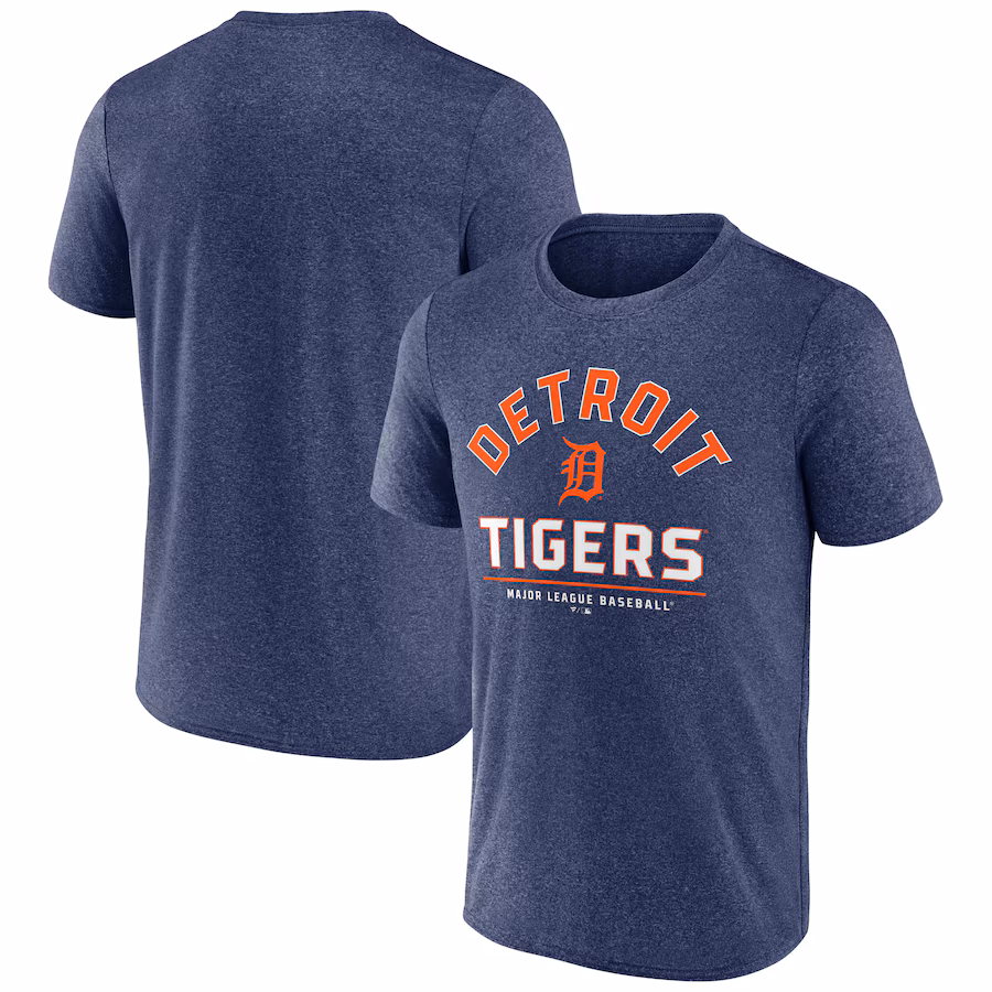 Men's Detroit Tigers Fanatics Heather Navy Front & Center T-Shirt - ujerseystore